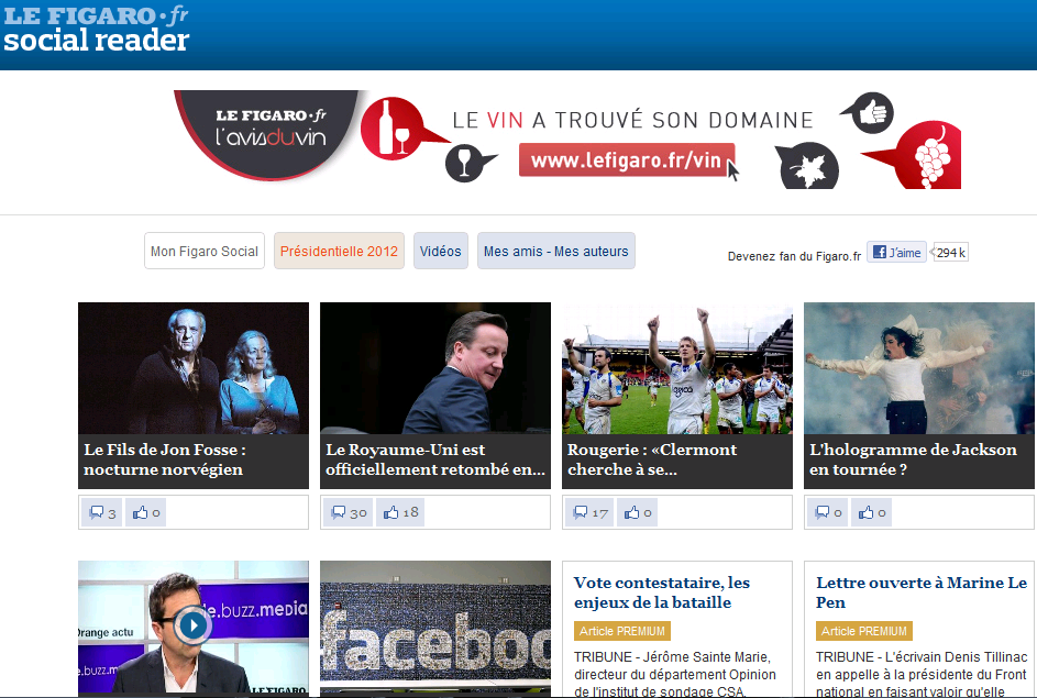 Antvoice le Figaro application Facebook Social Reader