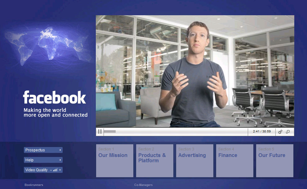 Facebook ipo roadshow Mark Zuckerberg