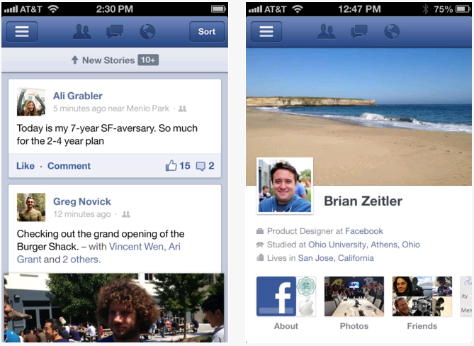 nouvelle application facebook pour ios 5 deux fois plus rapide