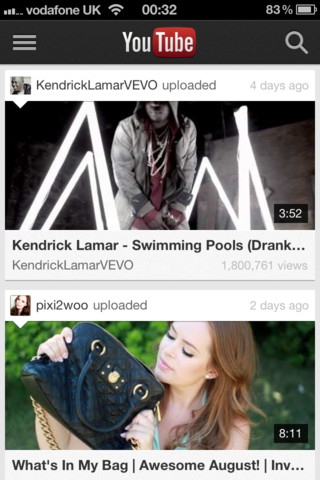 Nouvelle application You Tube sur ios