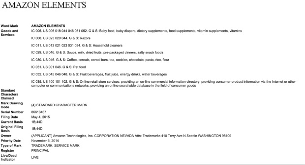 Amazon Elements marque distributeur extension de la marque sur de nouvelles classes de produits