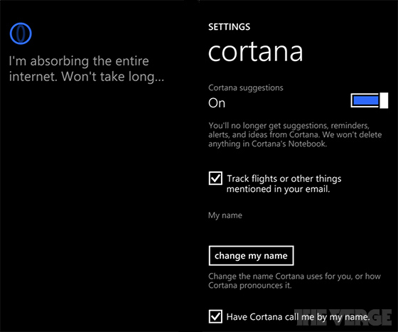 Premières images et vidéo de Cortana de Microsoft, le concurrent de SIRI