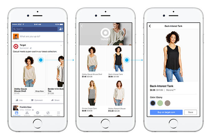 Facebook extension   shopping publicité canvas