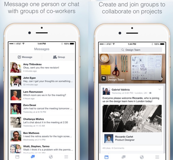 Facebook lance work sur l'appstore Apple ios