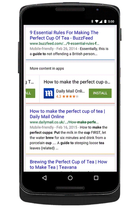 Google les App Installs débarquent sur la recherche mobile