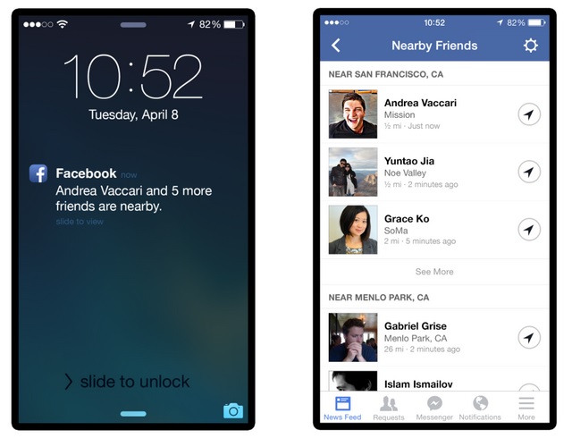 Localiser ses amis sur Facebook facebook lance friends nearby image 2