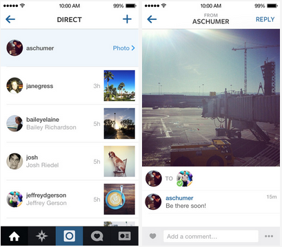 Messagerie Instantanée Facebook lance Instagram Direct