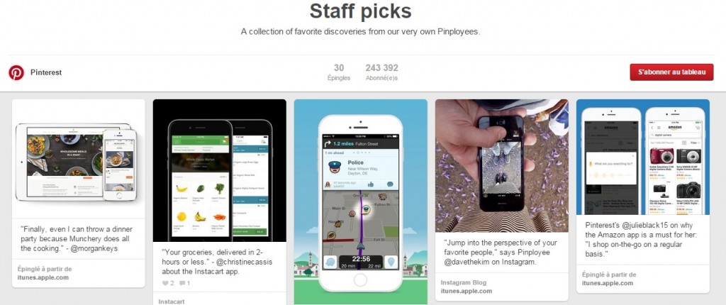 Pinterest introduit les App Pins pour faciliter les App Installs voici la selection des employes Pinterest