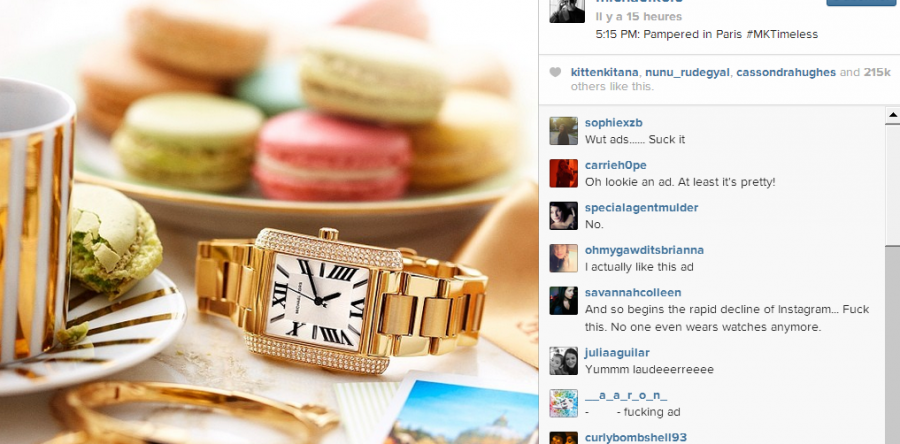 Première publicité officielle sur Instagram