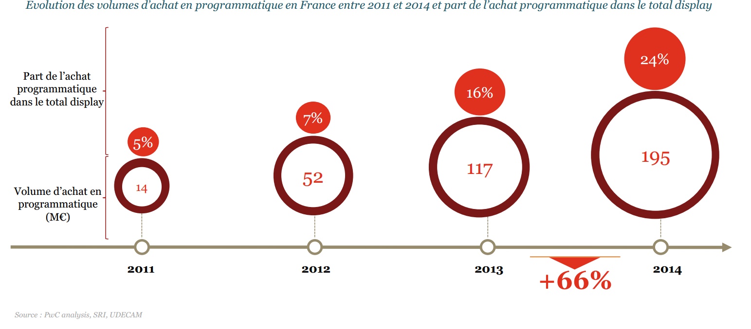 baramoetre sri udecam pwc marché de la publicité en france part du programmatique 24 pourcent des achats display en 2014